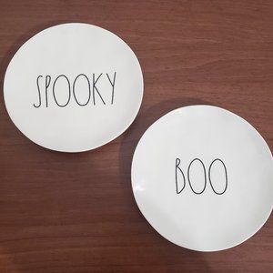 Rae Dunn Small Plate Spooky Boo Melamine Artisan Collection By Magenta Two Piece